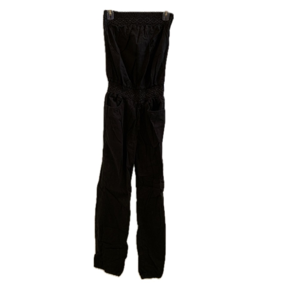 Black Strapless Romper Jumpsuit Size: Large